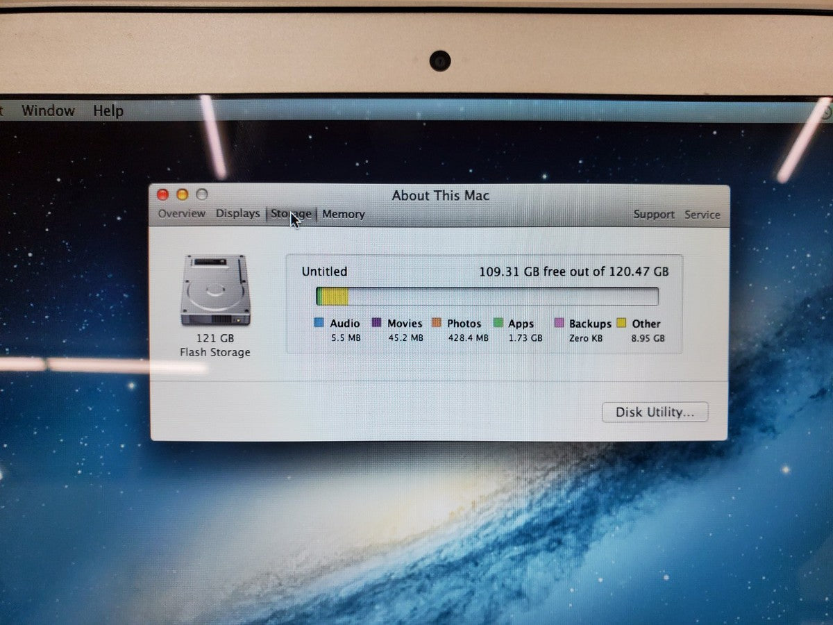 Apple MacBook Air A1466 13.3" Intel I5 CPU 4GB RAM 120 SSD
