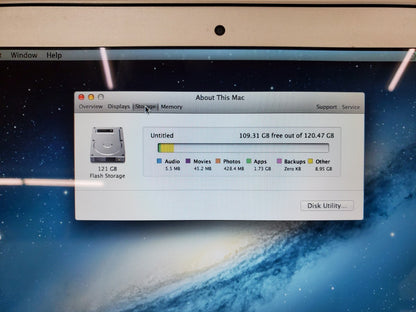Apple MacBook Air A1466 13.3" Intel I5 CPU 4GB RAM 120 SSD